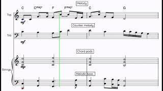 Example counter melody + pads + melodic bass