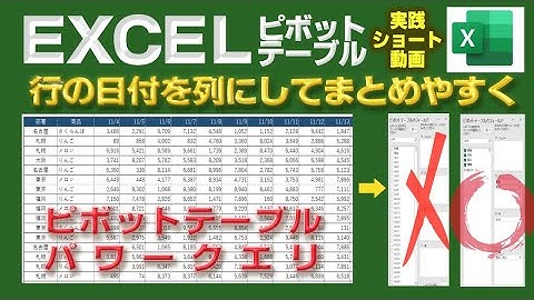 【Excel】行の日付を列にしてまとめやすくする【ピボットテーブル】【パワークエリ】エクコぺ