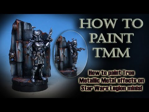 How to paint a Mandalorian in TMM Black Armor with oils!