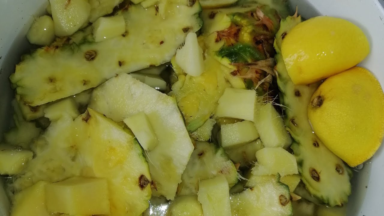 Pineapple peels how to make pineapple ginger and Lemon YouTube