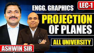 Projection of Planes Lecture 1 | Engineering Graphics | First Year Engg | Ashwin Sir | Dinesh Sir