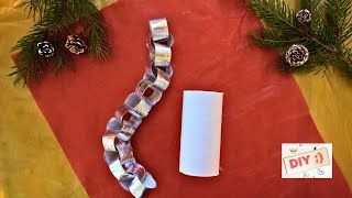 Paper christmas chain ⛓from🧻 toilet paper rolls by DIY with Kate ;) 53 views 5 months ago 1 minute, 57 seconds