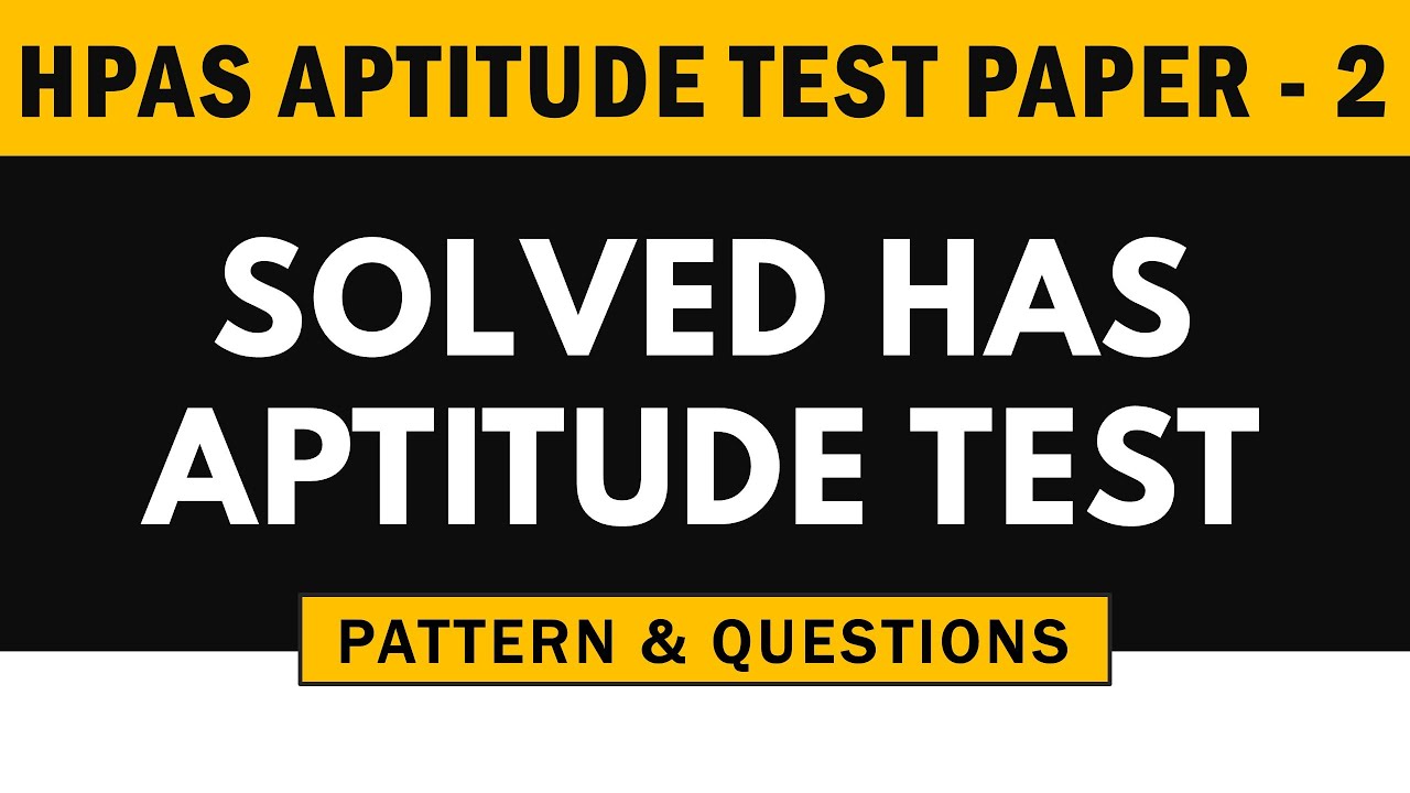  HPAS APTITUDE Test Strategy With Previous Year Question Paper HAS YouTube