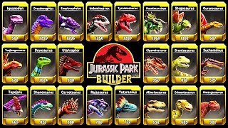 ALL MAX LEVEL 40 DINOSAURS (JURASSIC PARK BUILDER)