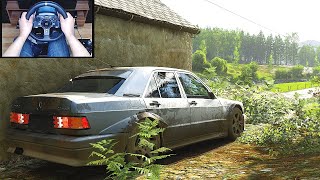 Rebuilding A Mercedes 190E - Forza Horizon 4 (Steering Wheel + Shifter) Gameplay