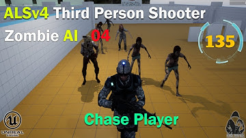 ALSv4 TPS - 135 - UE4 Zombie AI - Chase Player #mrwhiz #alsv4 #unrealengine #gamedev