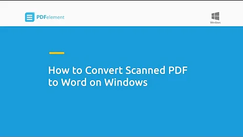 How to Convert Scanned PDF to Word on Windows