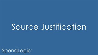 SpendLogic Tutorial - Non-Competitive Source Justification