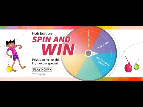 Amazon Holi Edition Quiz Answers: Spin And Win Grinder, Selfi Stick And More