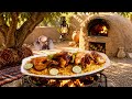 كبسة الدجاج بالبادية المغربية صنع لوغو القناة على الطاولة بالرباط المكسور 