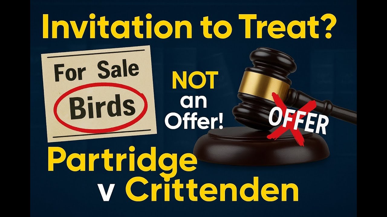 Partridge versus Crittenden Explained | Invitation to Treat Case Law for Students