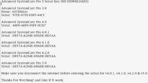 Advanced SystemCare Pro 5 Serial Key (NO DOWNLOADS)