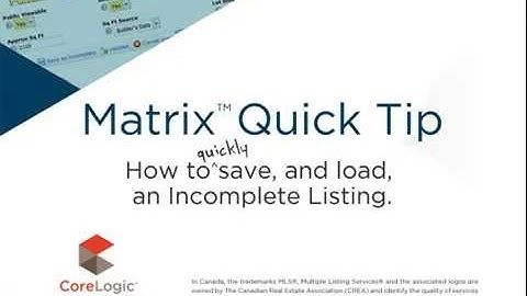Matrix Quick Tip - Save As Incomplete