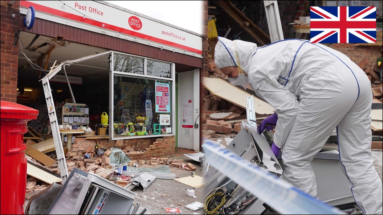 JCB crashes into building for a cash machine robbery Police crime