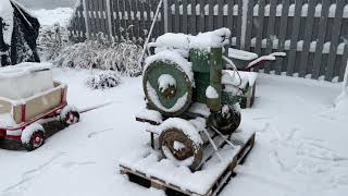 start old and rusty engine at minus 15 degrees