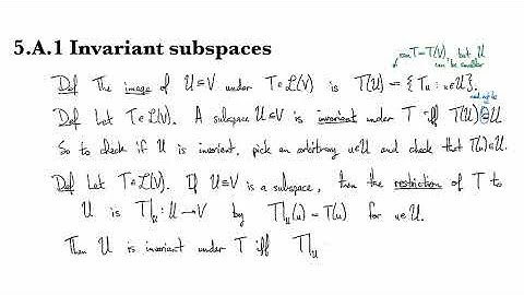 5.A.1 Invariant subspaces