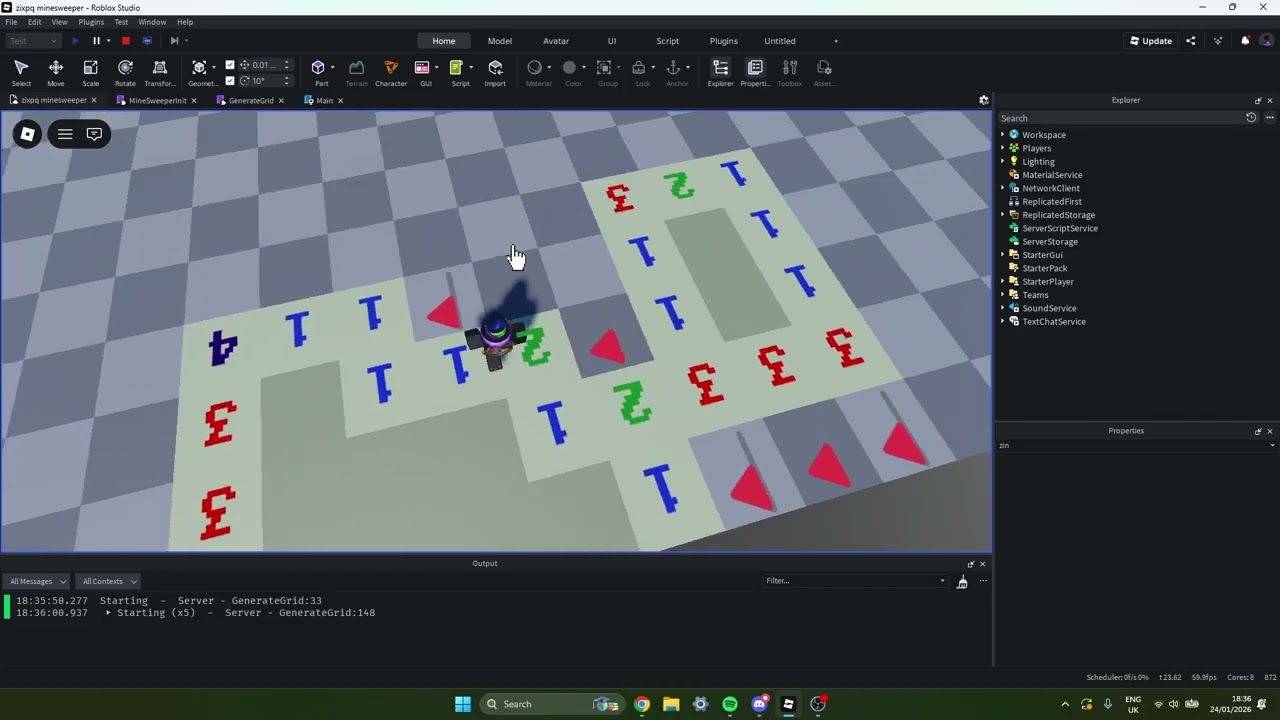 Working minesweeper game