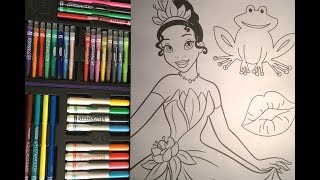 Disney Princess Tiana Coloring Pages with Crayola- Videos for Kids Colored Markers