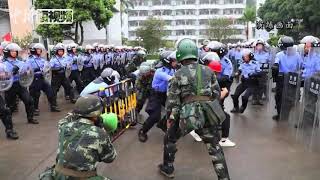 威武！深圳武警公安联合演练处置暴乱