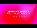 Valentines mood lights with chill music  red and pink smooth changing screensaver  1 hour