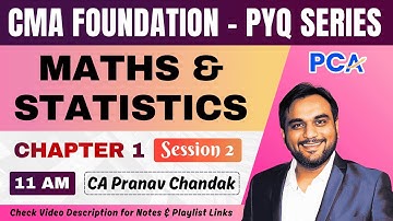 CMA Foundation PYQ Series | Maths & Statistics | Dec 2025 #cma #cmafoundation