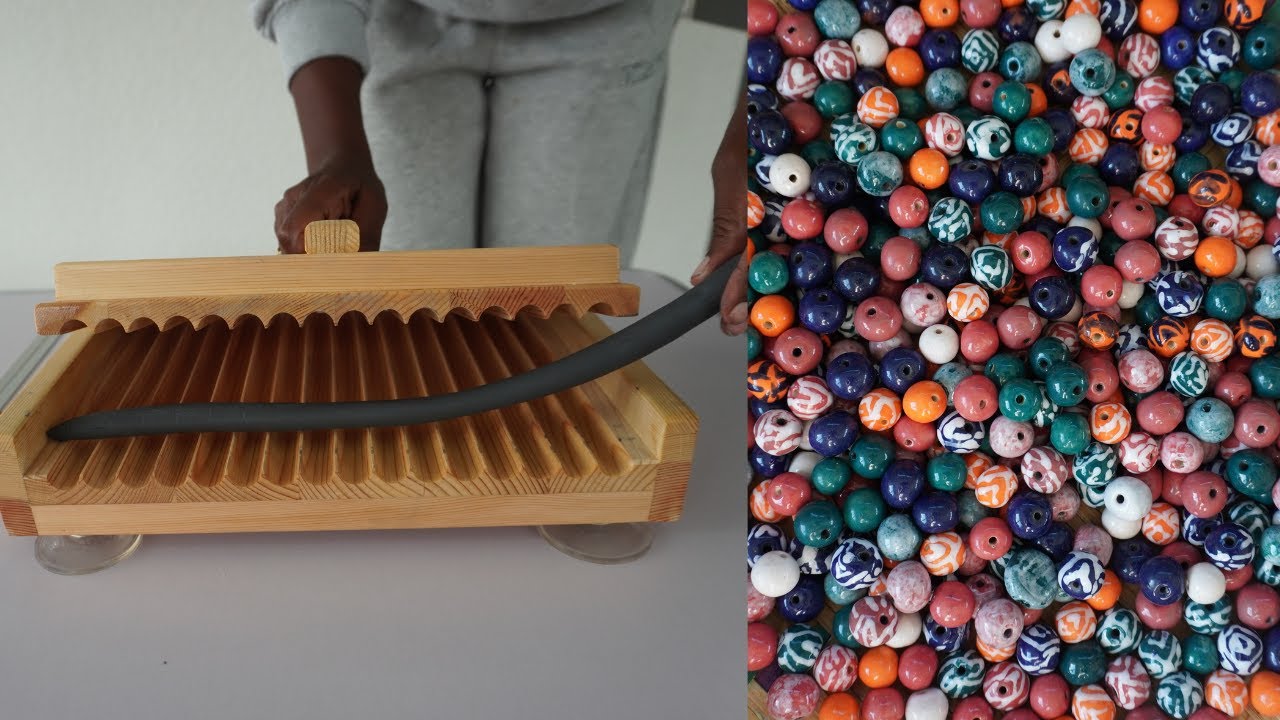 So stellst du Keramikperlen mit einem Holzinstrument her | DIY Perlenherstellung