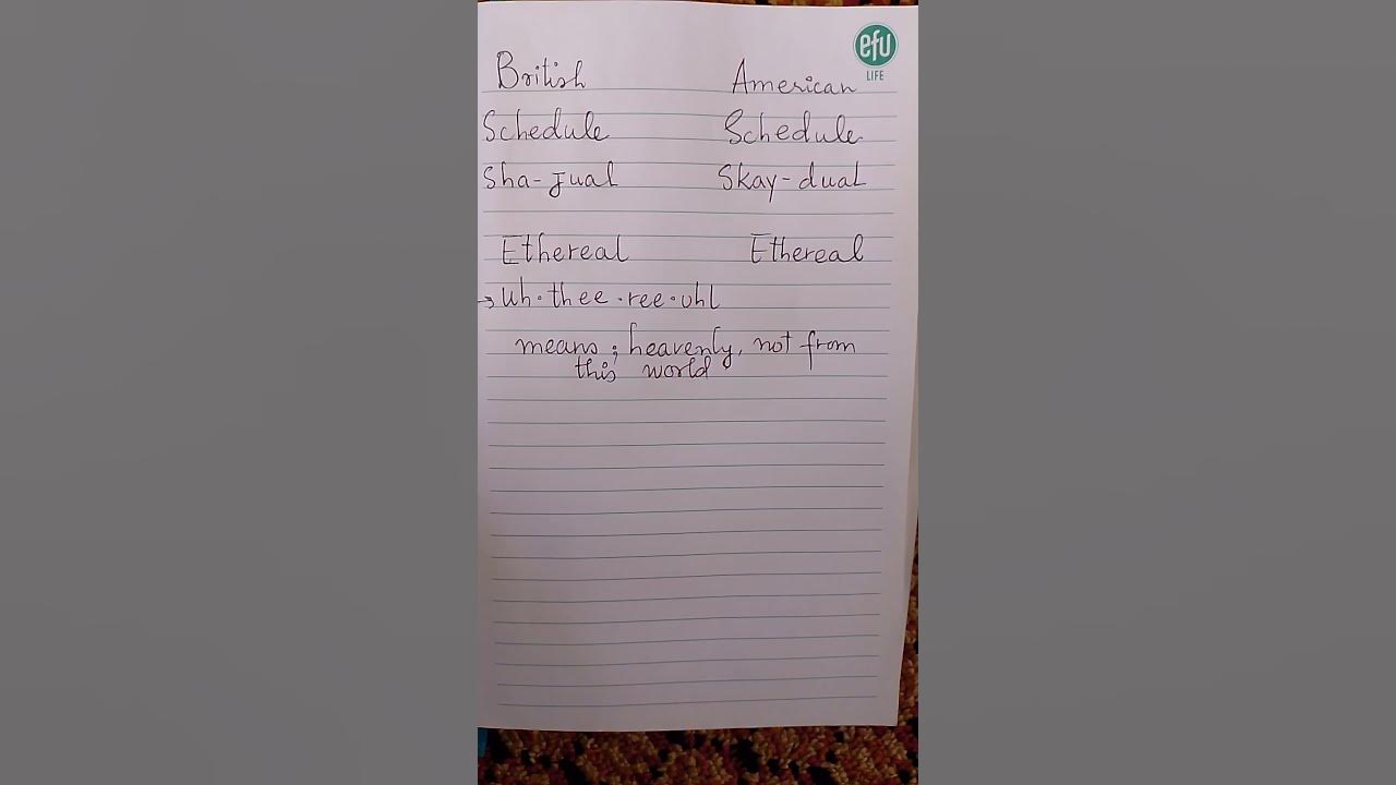 British and american pronunciation of schedule and ethereal 