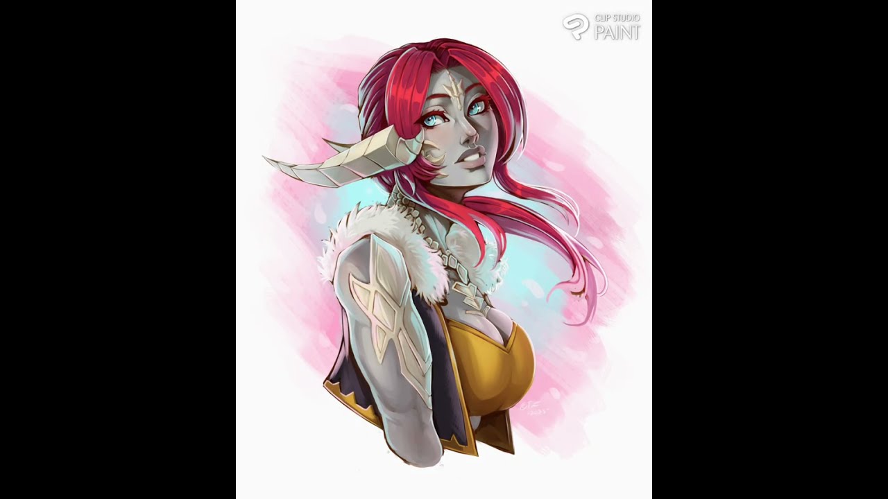 Cherry Pink - FFXIV Au ra Digital Illustration Timelapse