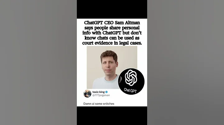 ChatGPT CEO Warns: Your Chats Could Be Used in Court! 😱#shorts #chatgpt