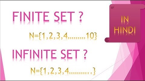 Finite Sets & Infinite Sets In Hindi / Urdu