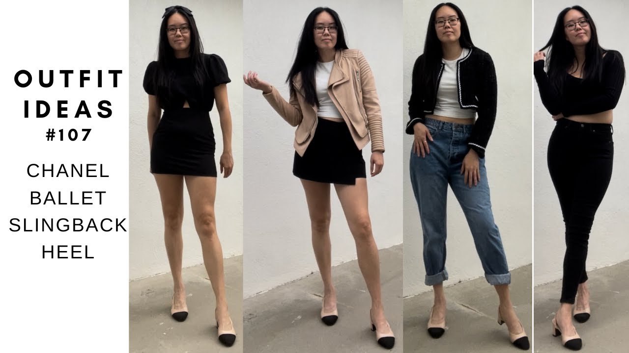 HOW TO STYLE Chanel slingback ballet heel dupe outfit ideas, lookbook