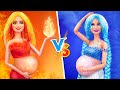 Thử Thách Nóng vs Lạnh / 12 Mẹo Tự Làm DIY Barbie Mang Bầu