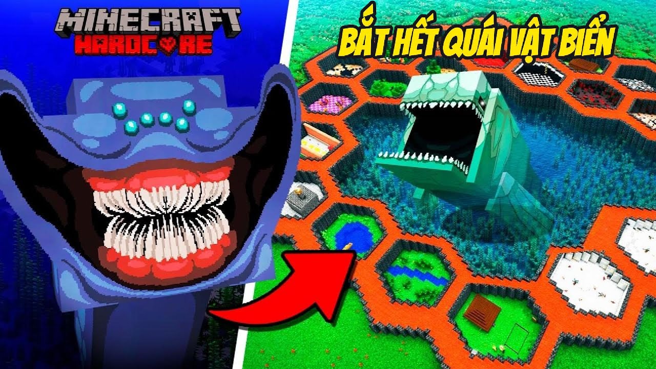 TÔI ĐÃ BẮT HẾT TẤT CẢ QUÁI VẬT BIỂN TRONG MINECRAFT SIÊU KHÓ