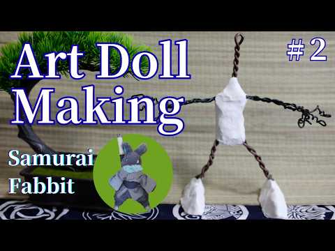 Art doll making】No.2 [Paper clay・Samurai Fabbit]/[English Sub