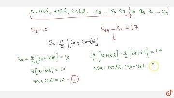 The sum of first 7 terms of an A.P. is 10 and that of next 7 terms is   17. Find the progressi