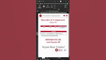 [EXCEL] Operador Diferente De com função SE #excel  #planilhas #dashboard #exceltips #aprendeexcel