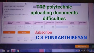 polytechnic TRB Certificate upload difficulties #trb #trbnewstodaytamilnadu  #csponkarthikeyan