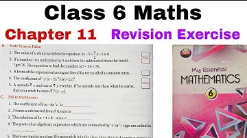 Class 6 Maths Chapter 11 Revision | Algebra Concept | MCQs | My Essential Mathematics | CBSE 