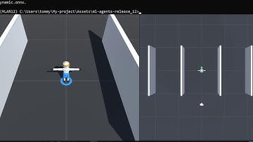 training a ML agent to go around turns and to find a object (long stream letting it do it