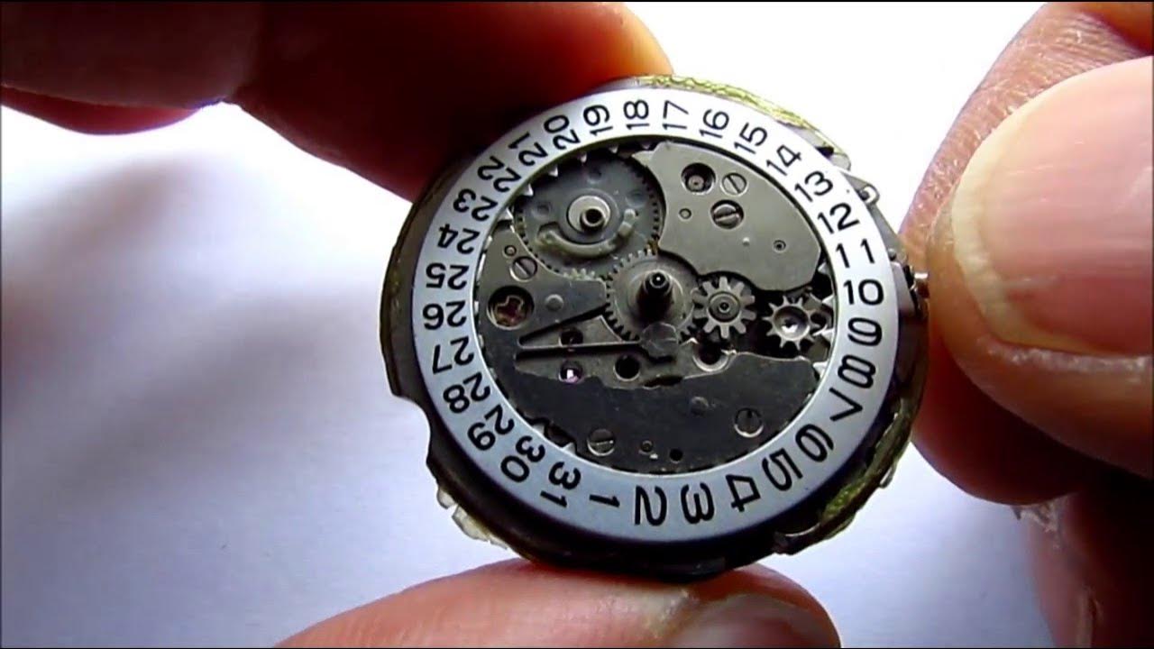 Seiko watch parts movement 6319a - YouTube