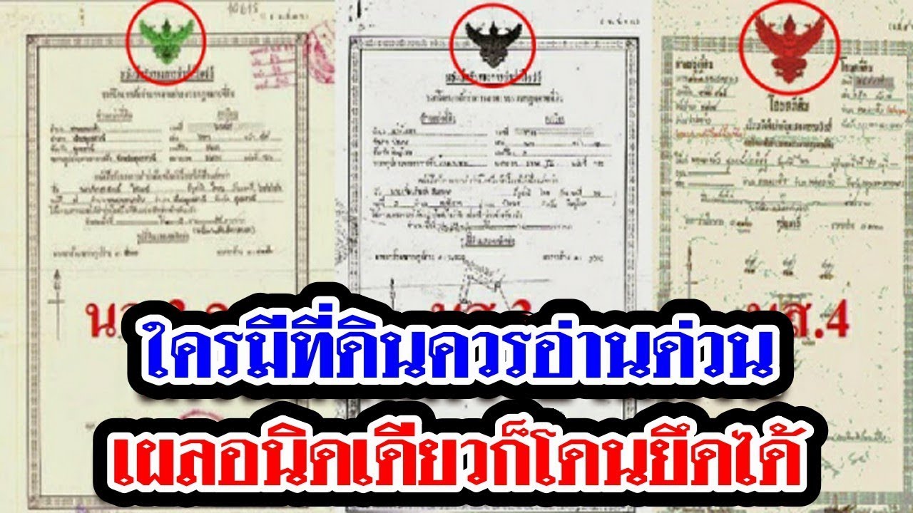 ใครมีที่ดินเช็คด่วน โฉนดครุฑเขียว ครุฑแดง ครุฑดำ ต่างกันอย่างไร รู้ไว้ก่อนโดนโกง เผลอนิดเดียวโดนยึด