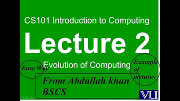 CS101 OLD  Introduction to Computing Lecture 2 by Abdullah khan