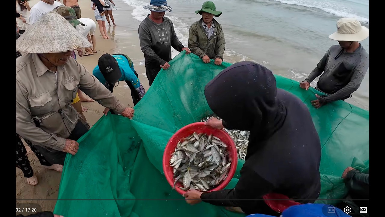 20260305 Day 46 - Temple Da Nang and beach walk - big fish (fisherman catch of the day)