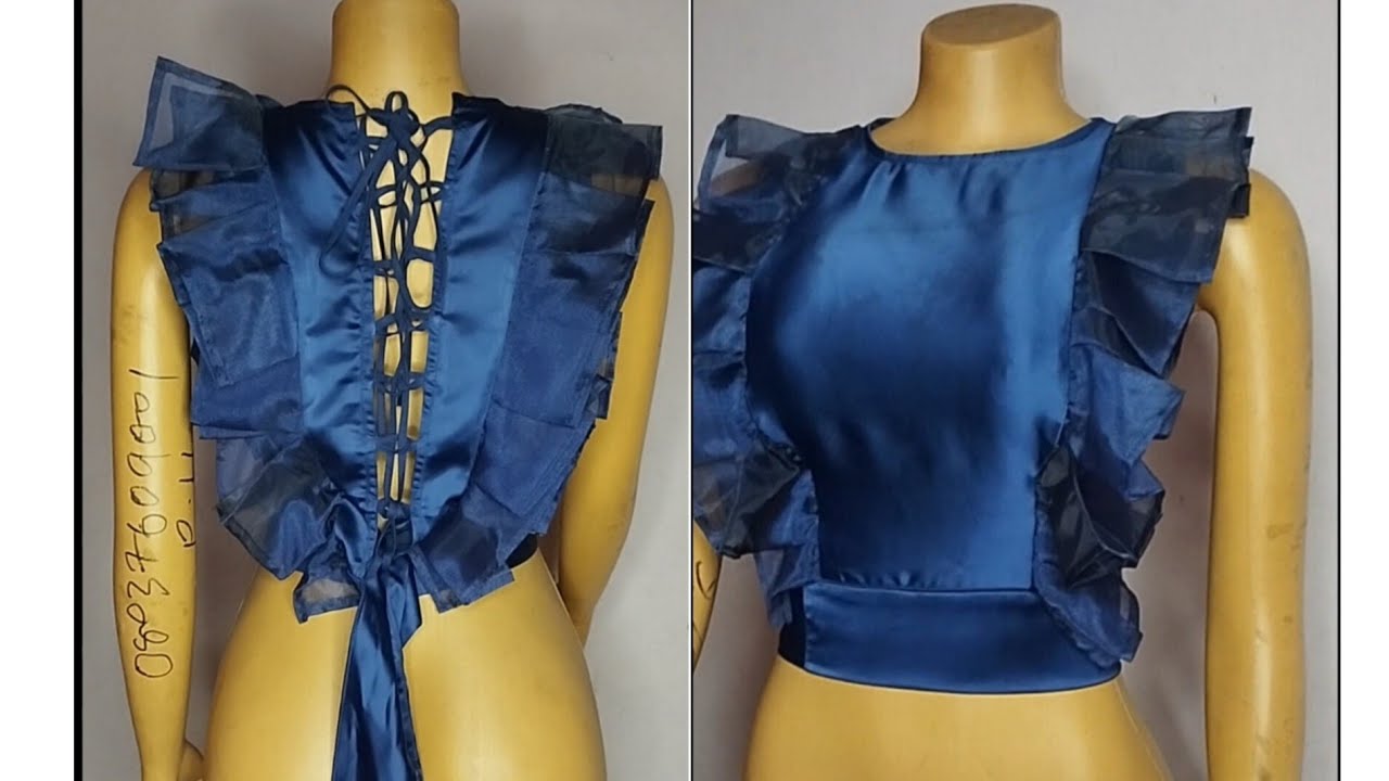 How to Sew a Stylish Crop top with back lacing - YouTube