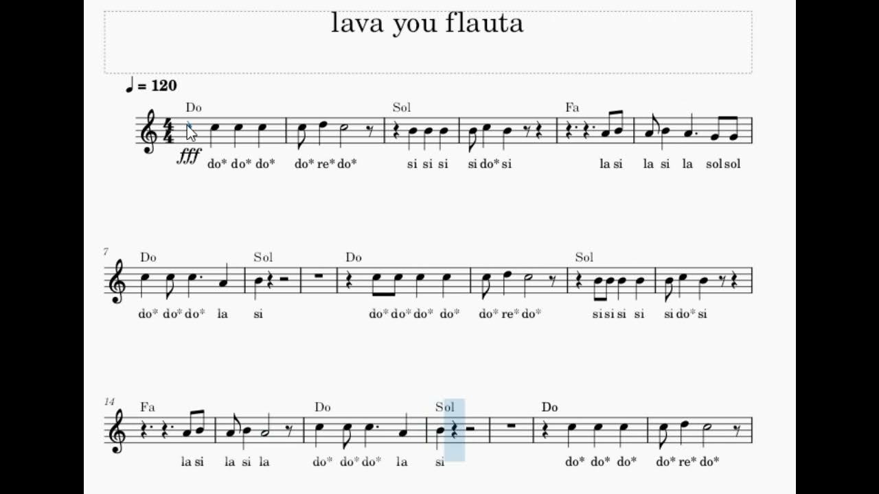 lava you partitura y cifrado YouTube