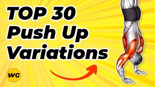TOP 30 Push Up Variations For Chest And Shoulders (Beginner, Intermediate, Advanced)