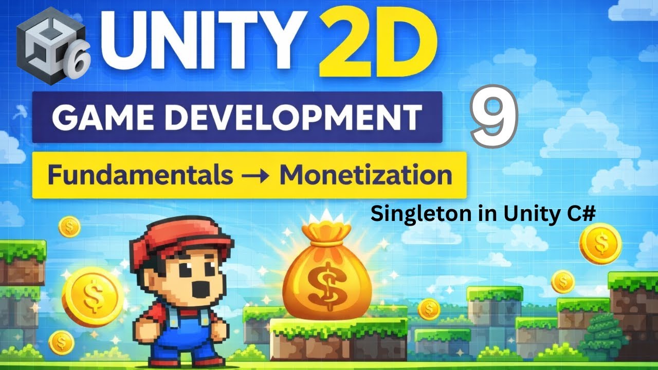 Unity 2D Game Development Course for beginners: Singleton Class P9 ...