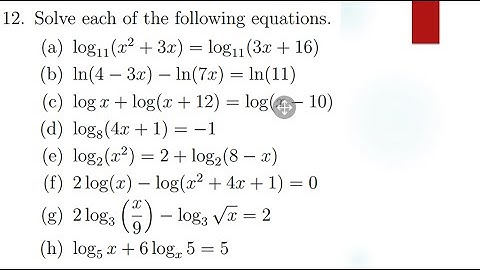 SOLVING LOGARITHMIC EQUATIONS