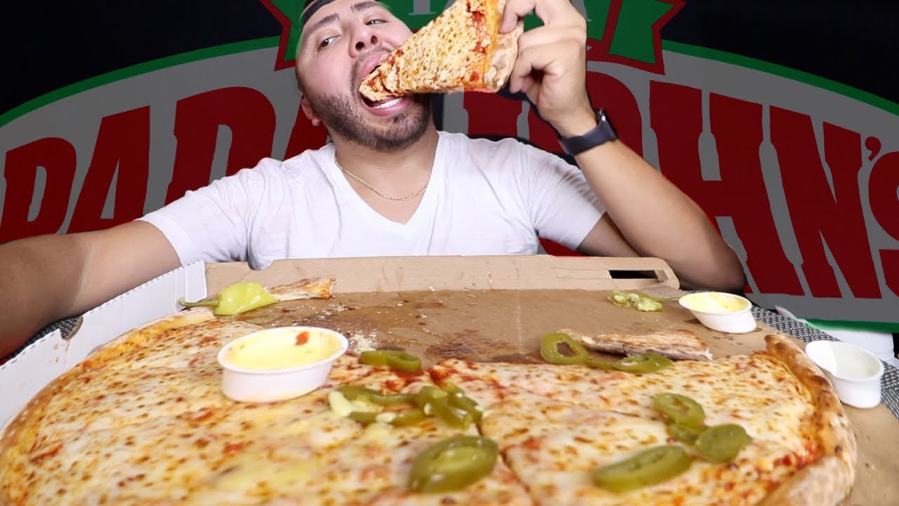 X LARGE PIZZA PAPA JOHNS MUKBANG