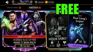 FREE LIN KUEI Gear & LIZARD Noob Saibot? MK Mobile Make it Rain Pack Opening Christmas Celebration!